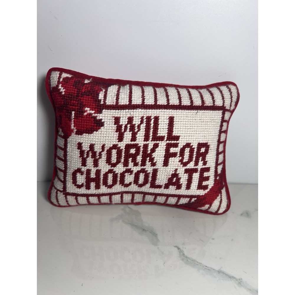 VTG Needlepoint Accent Rectangle Pillow Will Work For Chocolate